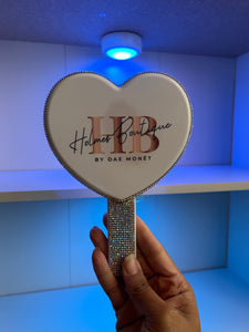 HB rhinestone heart mirror