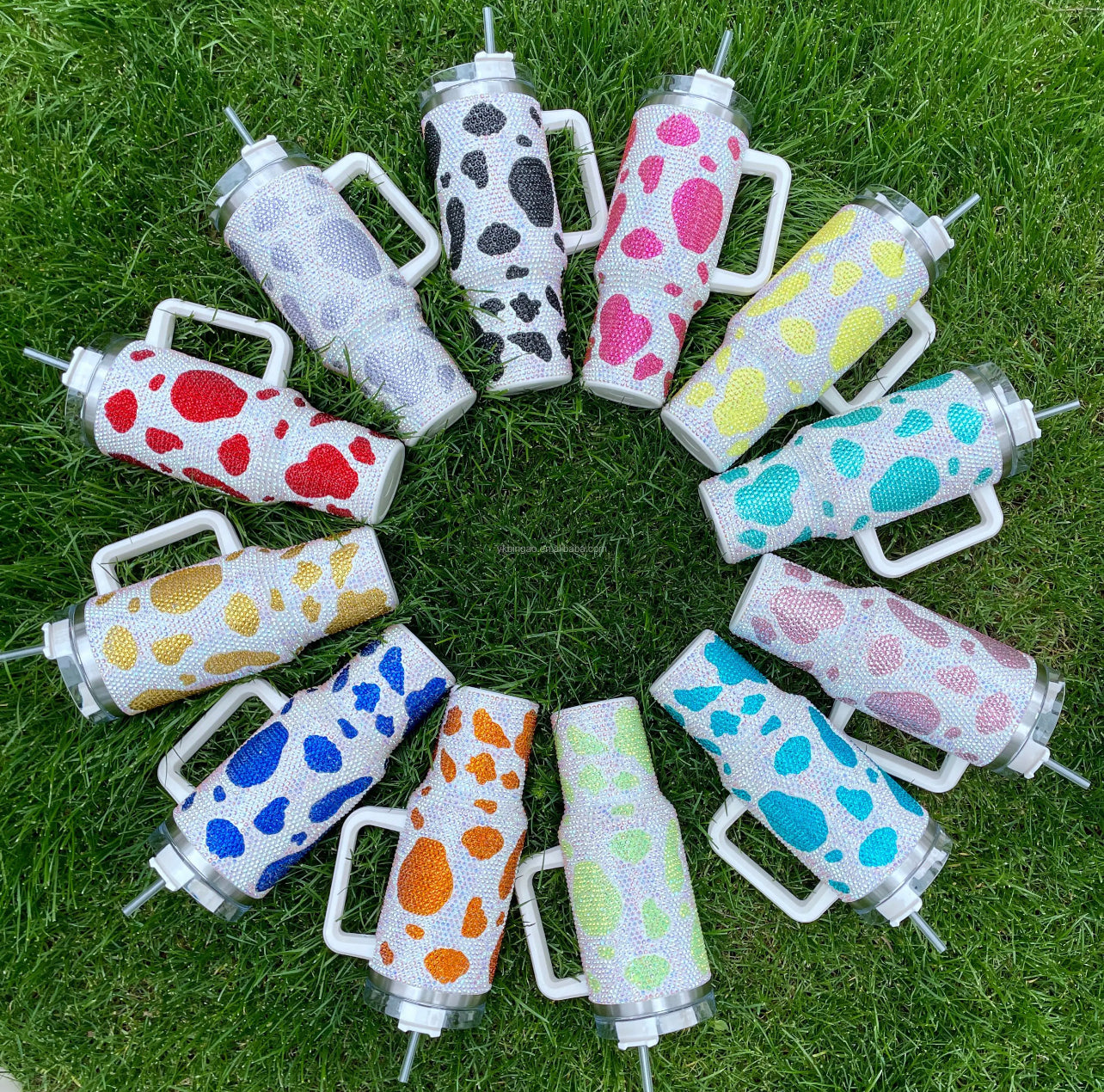 Rhinestone "Cow Print" Tumblers